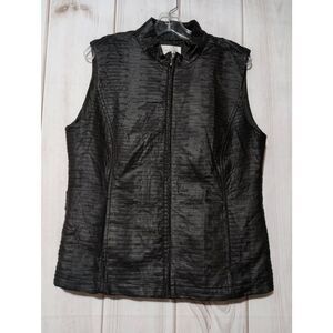 Erm London Vest Ladies Large Black‎ Faux Leather